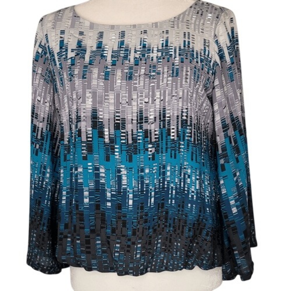 Alfani‎ Embellished Blue Ombre Blouse